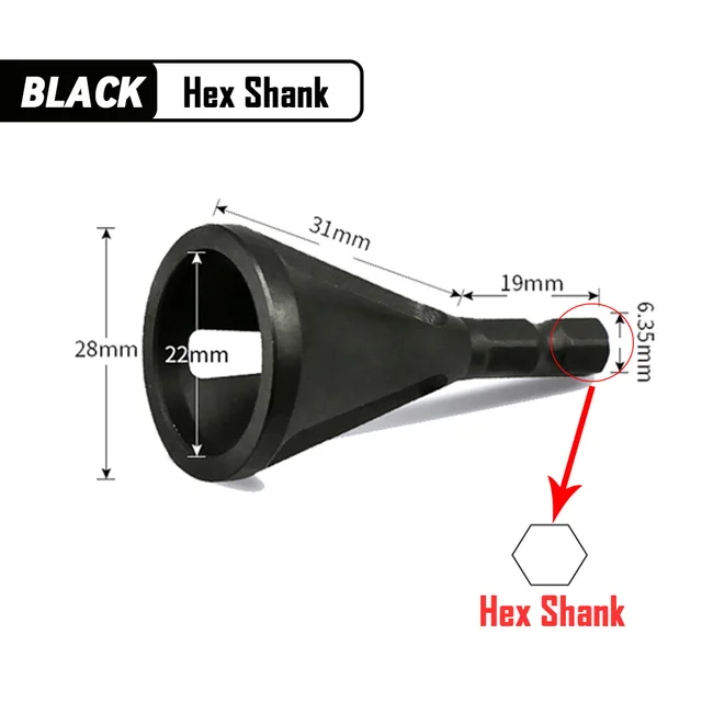 aToolTour Black Hexagon Deburring Drill Bit