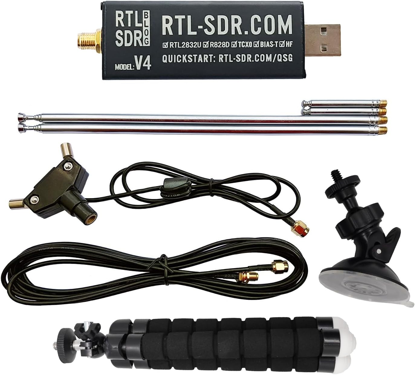 RTL-SDR Blog RTL-SDR Blog V4 R828D RTL2832U 1PPM TCXO HF Bias Tee SMA Software Defined Radio