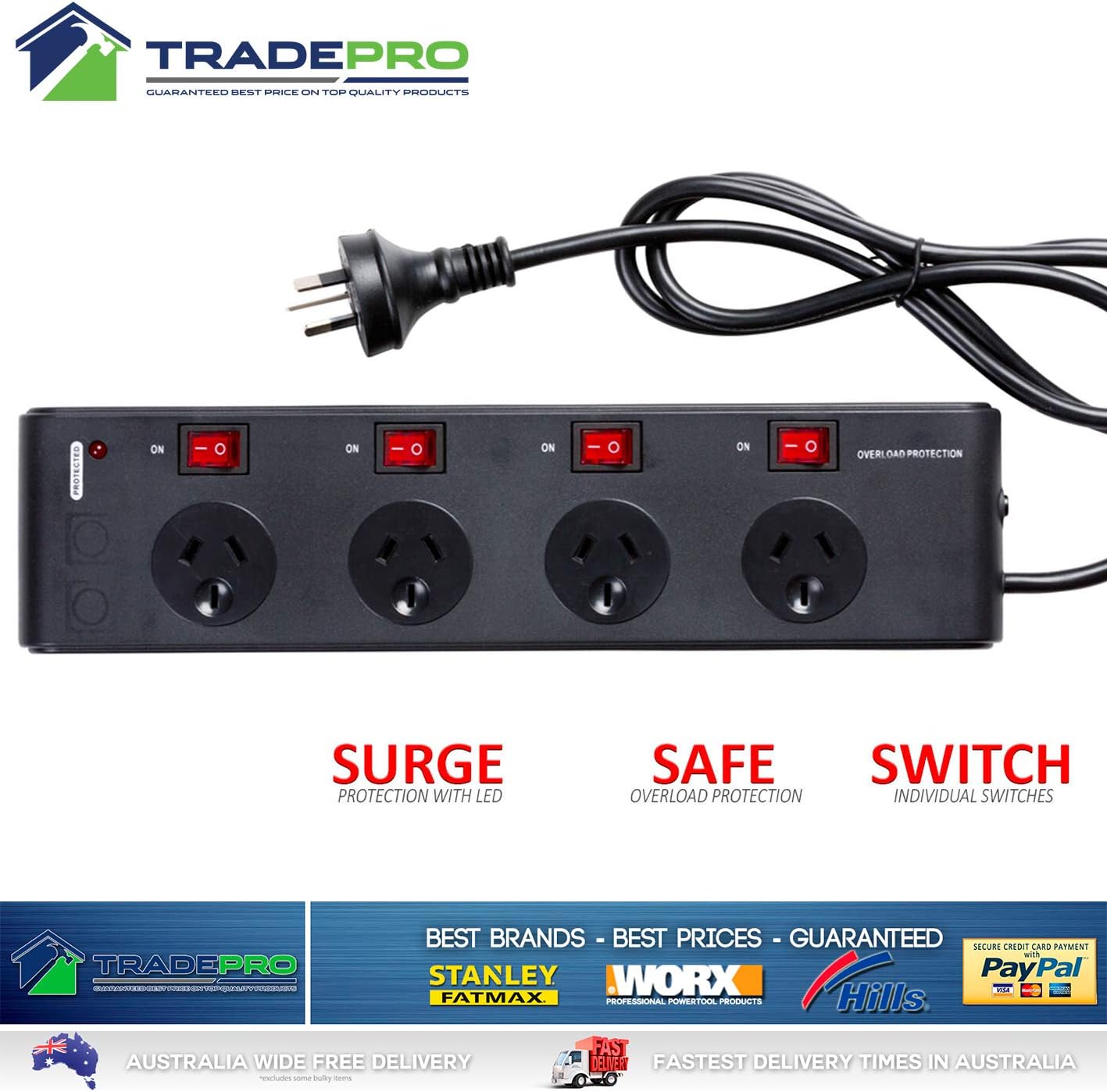 Eversure Hogdseirrs 10660192 4-Outlet Power Board Eversure Hogdseirrs 10660192 4-Outlet Power Board