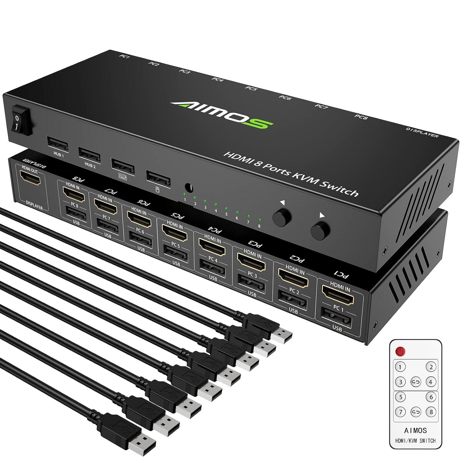 AOOCOO 4K@30Hz HDMI USB 2.0 8-Port HDMI KVM AOOCOO 4K@30Hz HDMI USB 2.0 8-Port HDMI KVM