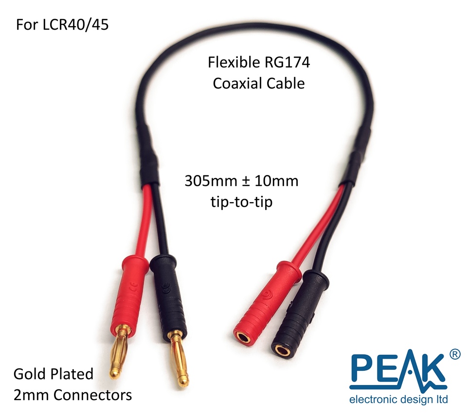 Peak Electronic Design LX30 2mm Banana Plugs 300mm Extension Cable Peak Electronic Design LX30 2mm Banana Plugs 300mm Extension Cable