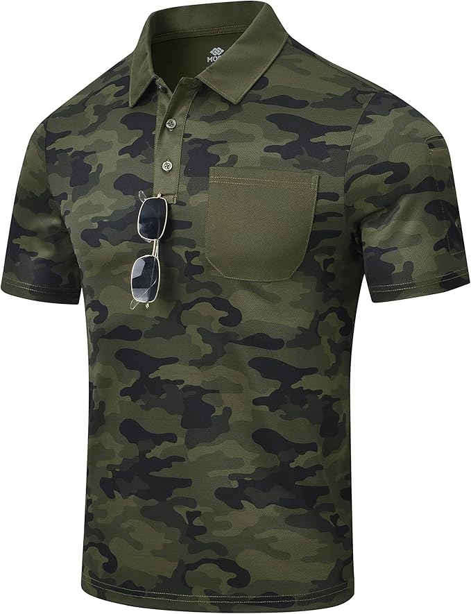 MoFiz Mens Camo Polo Shirt