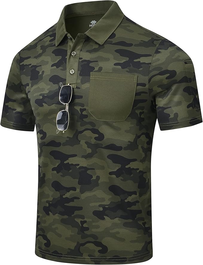MoFiz Mens Camo Polo Shirt MoFiz Mens Camo Polo Shirt
