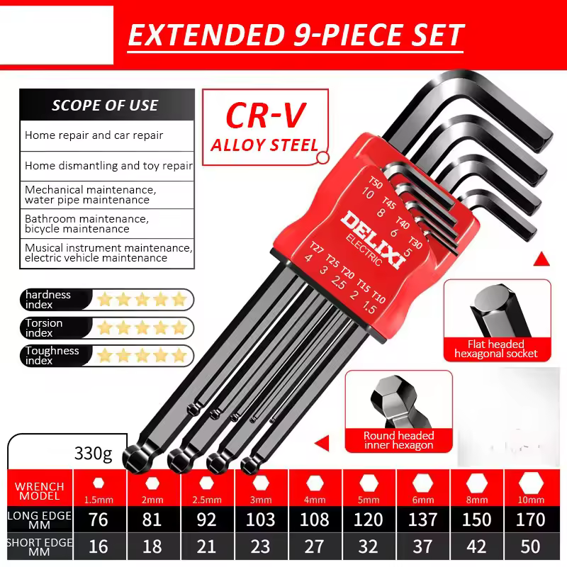 DELIXI 14pcs Hexagonal Allen Key Set DELIXI 14pcs Hexagonal Allen Key Set