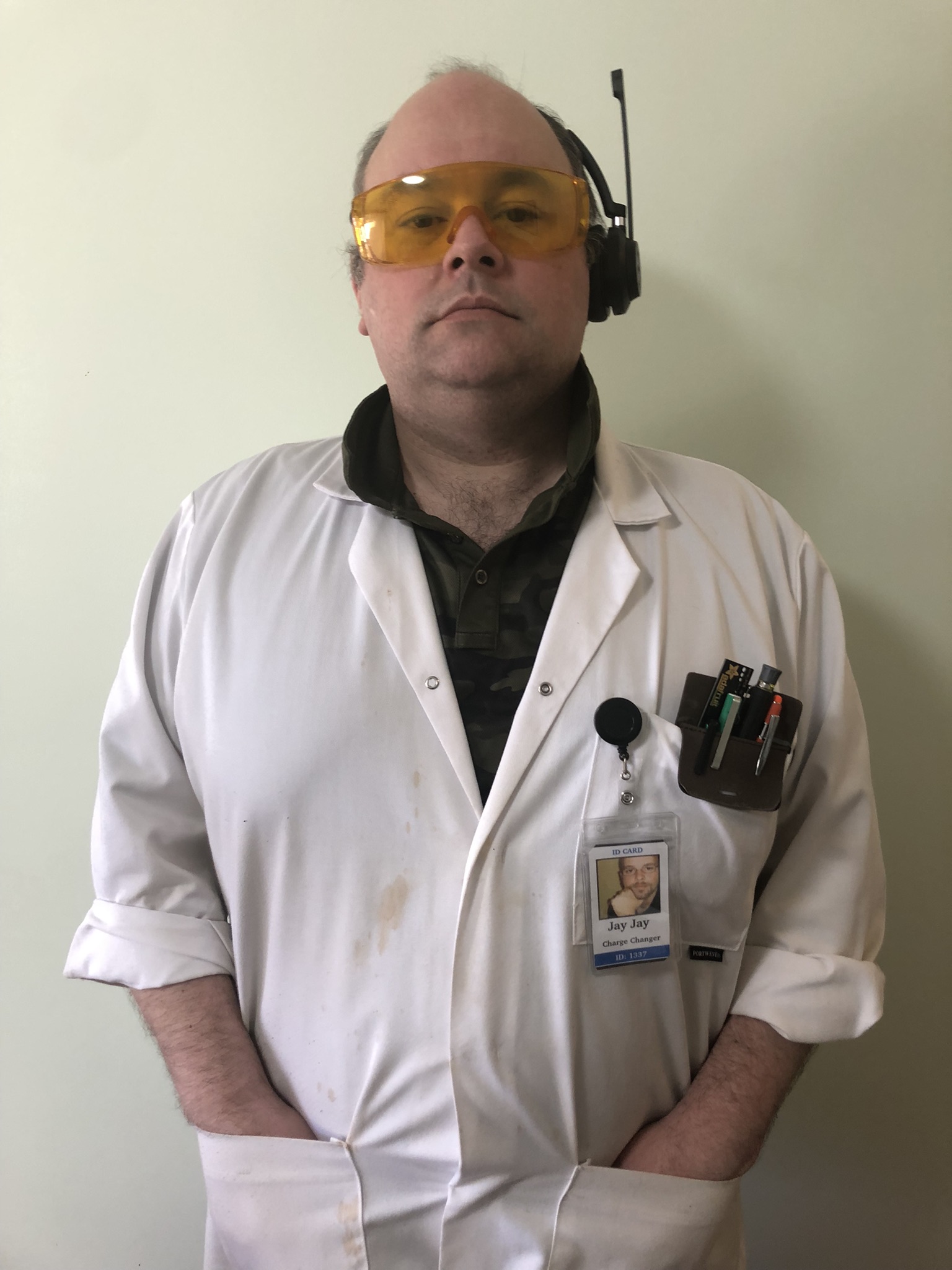 A picture of Jay Jay wearing his costume.